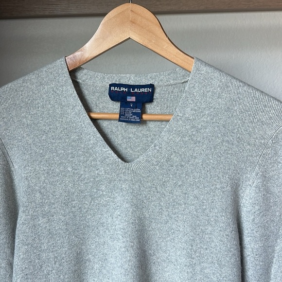 Ralph Lauren Polo Sport Angora Blend V-Neck Sweater Small Gray - Picture 4 of 8